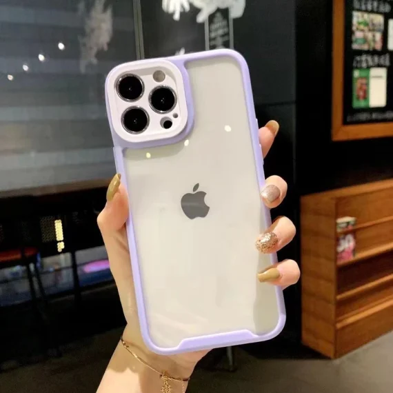 Etui do iPhone 11 z osłoną kamery Pro Camera 360° silikonowe liliowa fioletowa ramka