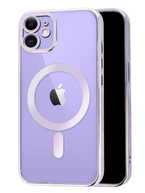 Etui do iPhone 11 fioletowe premium MagSafe z osłoną kamery