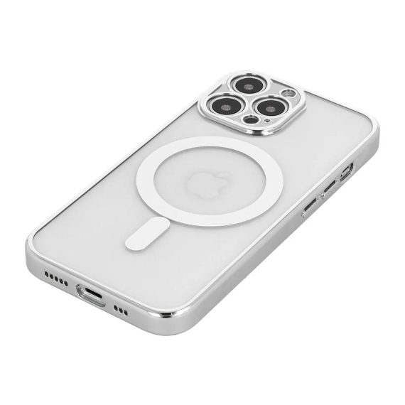 etui do iphone 11 pro max srebrne premium magsafe z osłoną kamery