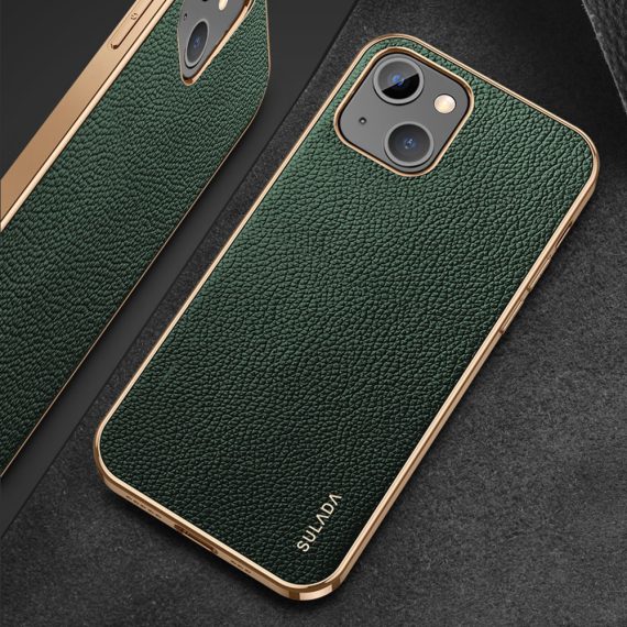 etui iphone 13 sulada oryginal czarna skora zbote 5 got 1 got