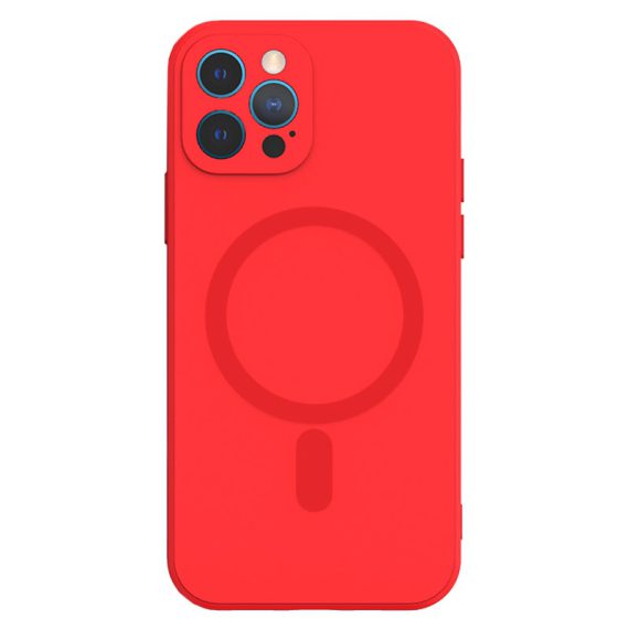 Etui do iPhone 13 Mini antypoślizgowe silikonowe MagSafe czerwone