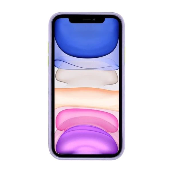 etui do iphone 11 półprzeźroczyste matowe z ochroną aparatu, fioletowe