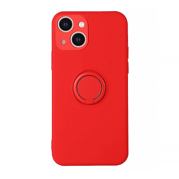 etui do iphone 13 mini magnetic ring matowe nie widać śladów, uchwyt magnetyczny 360° ze smyczą czerwony