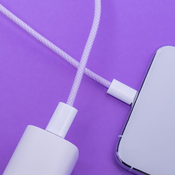Kabel USB Typ C - Lightning, do szybkiego ładowania, 1 metr, fioletow - nowe (1)