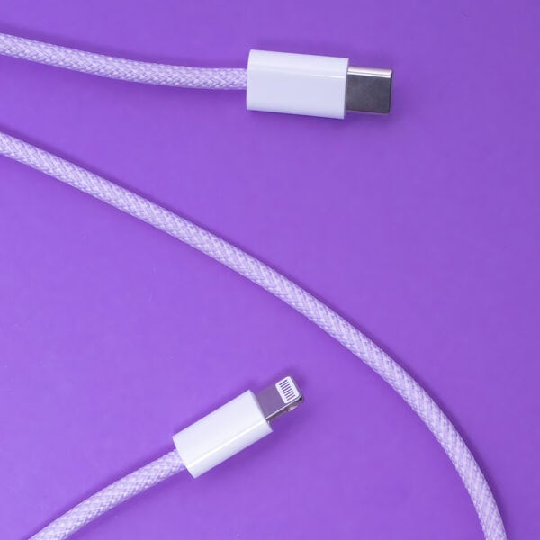 Kabel USB Typ C - Lightning, do szybkiego ładowania, 1 metr, fioletow - nowe (2)