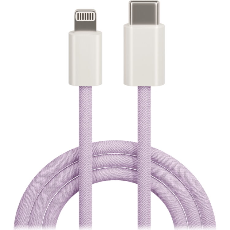 Kabel USB Typ C - Lightning, do szybkiego ładowania, 1 metr, fioletow - nowe (3)