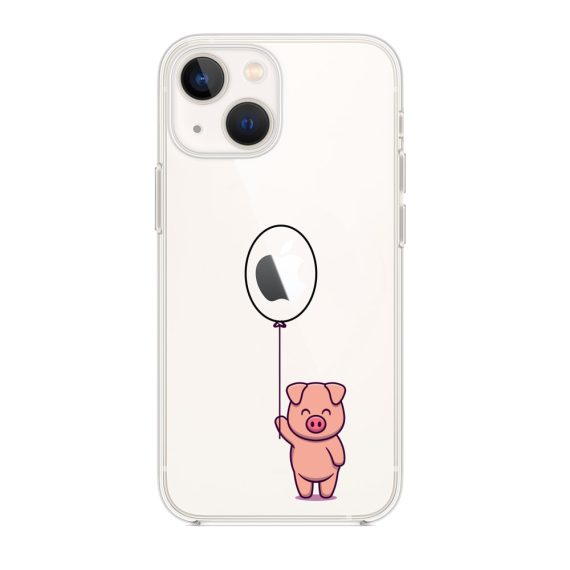 Etui do iPhone 13 mini przeźroczyste z nadrukiem, świnka