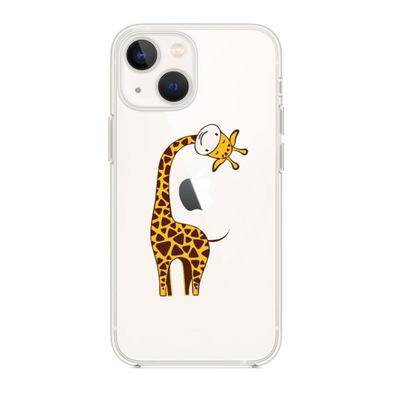 Etui do iPhone 13 Mini przeźroczyste z nadrukiem, żyrafa