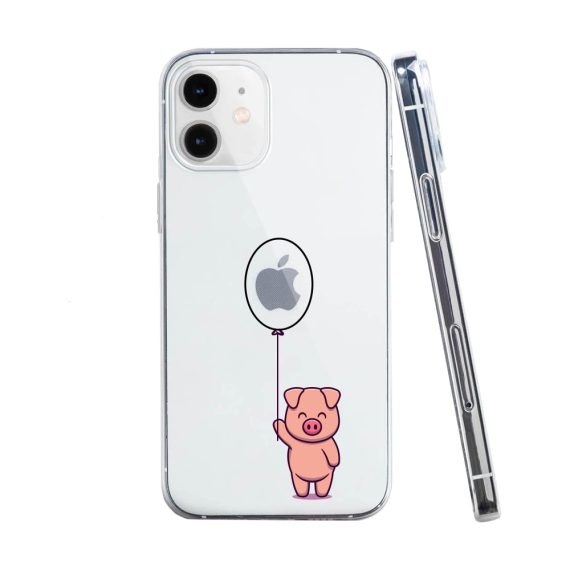 Etui do iPhone 12 przeźroczyste z nadrukiem, świnka