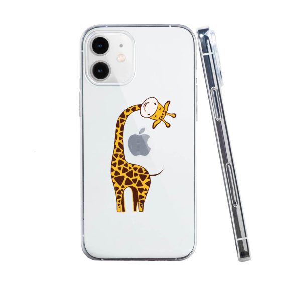 Etui do iPhone 12 przeźroczyste z nadrukiem żyrafa