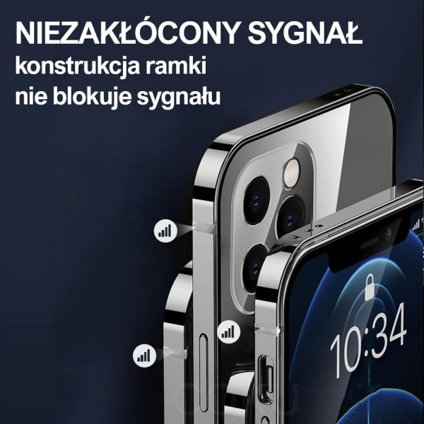 etui iphone 13 pro metalowa czarne ramka ochrona aparatu 7