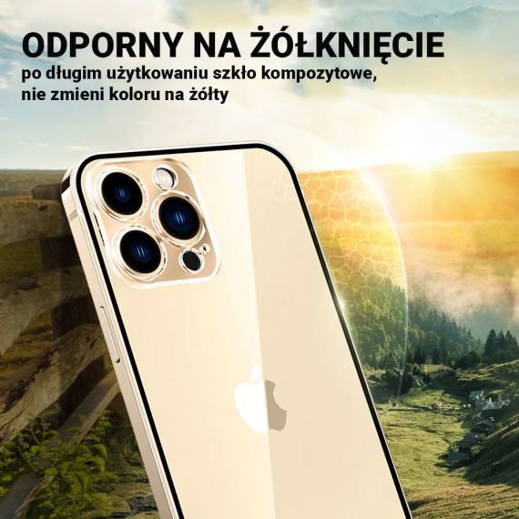 etui iphone 13 pro złote metalowa ramka ochrona aparatu 5