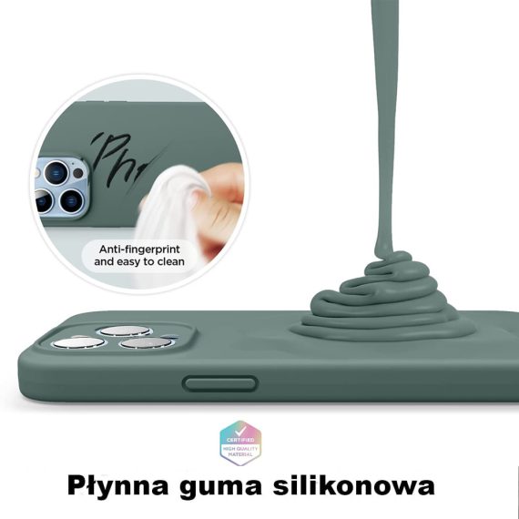 iphome 13 pro zielone butelkowe soft touch 3