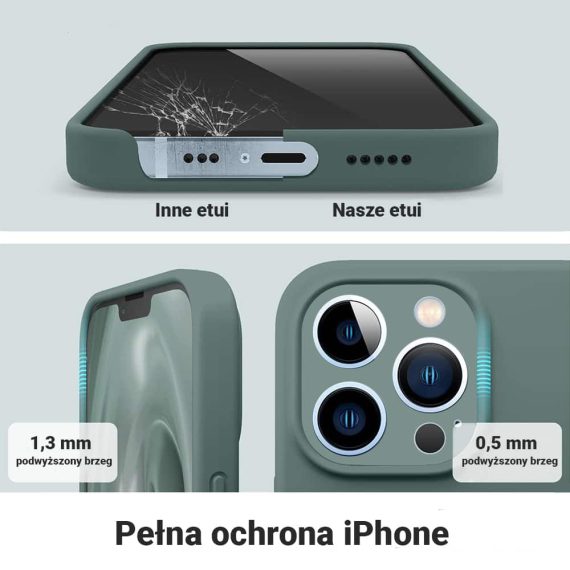 iphome 13 pro zielone butelkowe soft touch 5