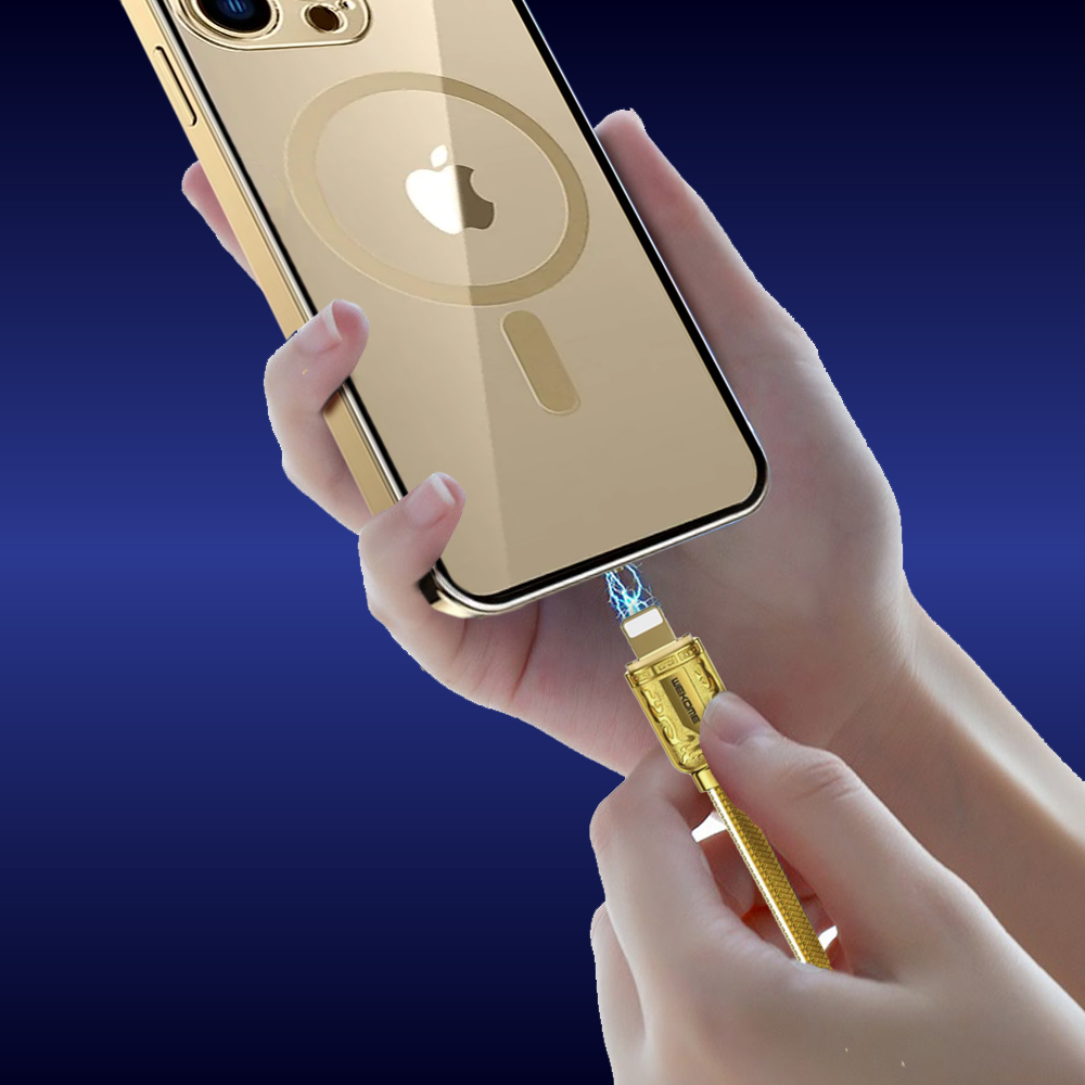 etui do iphone 13 pro gold elite skin ultra cienkie, krystalicznie czyste z metalową ramką, złote magsafe