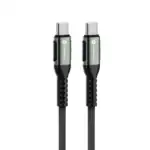 Kabel 2xUSB Typ C do iPhone 15/16/17/18, tableta, laptopa, szybkie ładowanie, PD100W, 1.2 metra, czarny