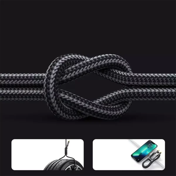 kabel 2xusb typ c pd100w do bardzo szybkiego ładowania 100w, do iphone 15 (wszystkie modele) 120 cm, czarny