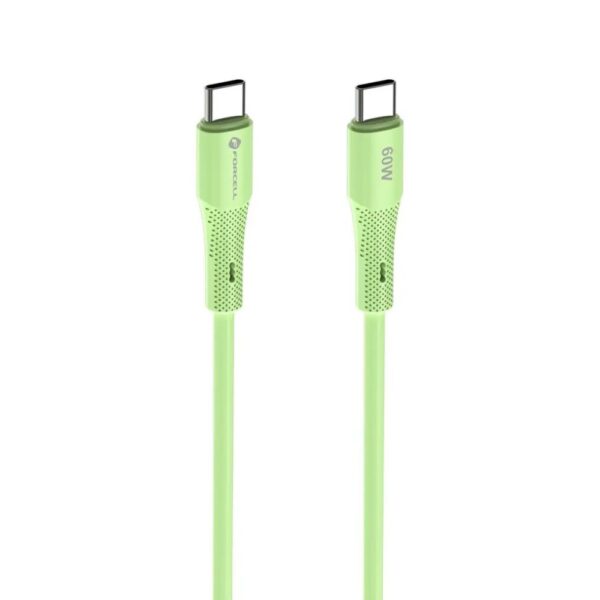 Kabel 2xUSB Typ C do iPhone 151617, tableta, laptopa, szybkie ładowanie PD, QC 4.0, SUPERVOOC, 1 metr, zielony (3)
