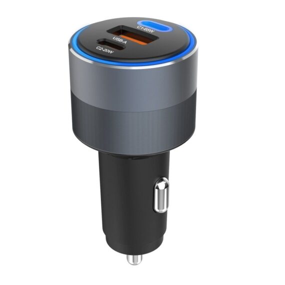 Ładowarka samochodowa dwa porty USB Typ C + USB 66W QC4.0, AFC nowe (2)