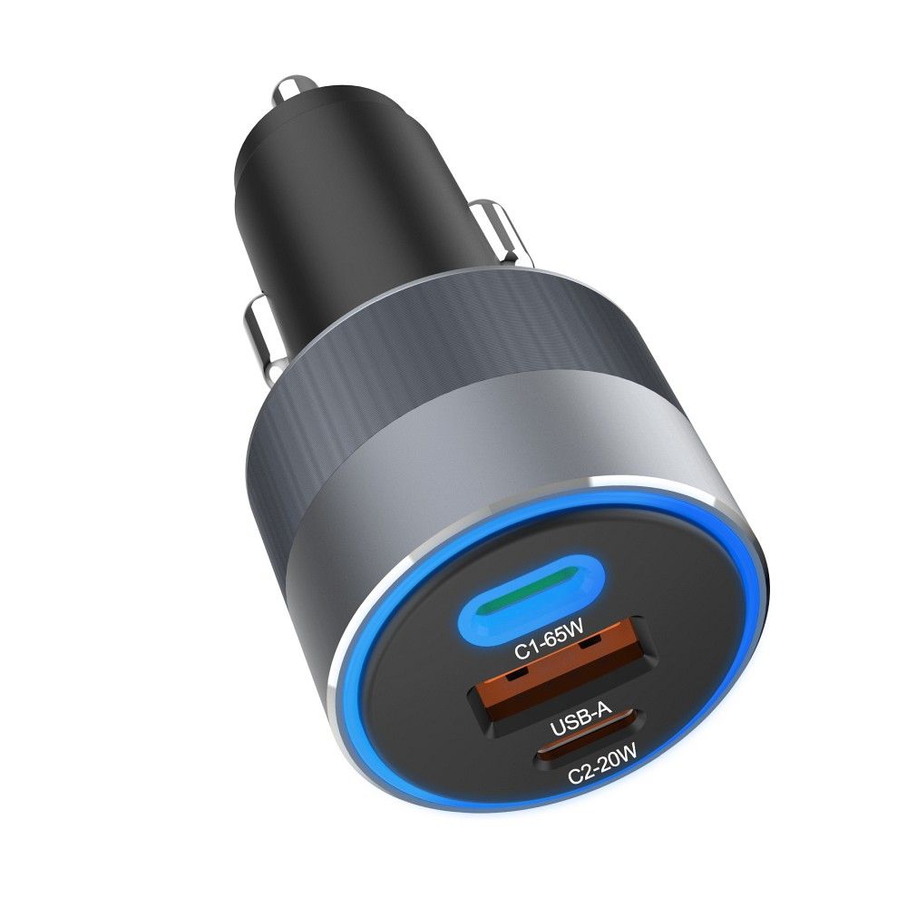Ładowarka samochodowa dwa porty USB Typ C + USB 66W QC4.0, AFC nowe (4)