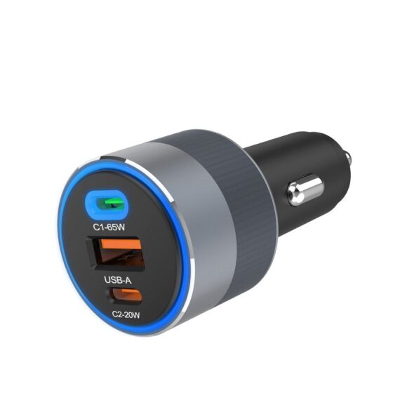 Ładowarka samochodowa dwa porty USB Typ C + USB 66W QC4.0, AFC nowe (5)