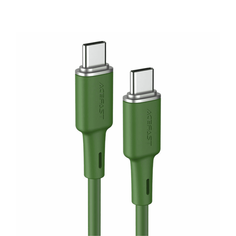 Kabel 2xUSB Typ C do iPhone 15, tableta, laptopa, PD60W, szybkie ładowanie, 1.2 metra, zielony