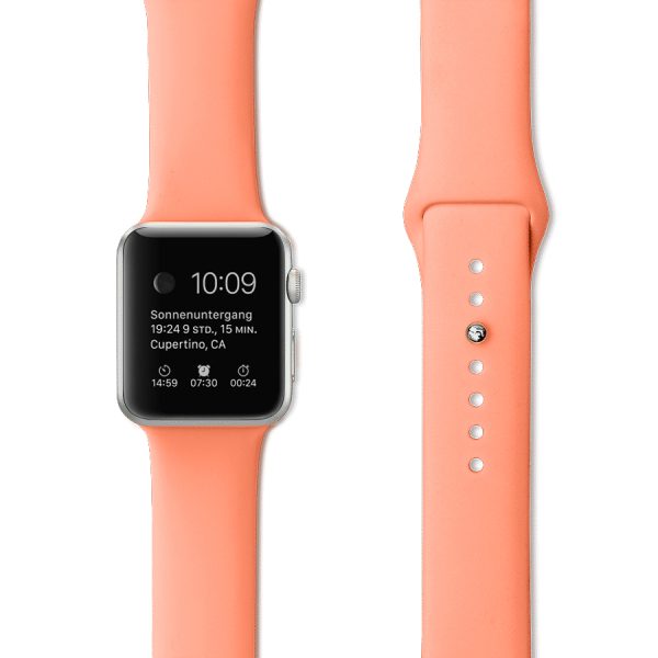 sportowy pasek silikonowy do zegarka apple watch pomarańczowy 1