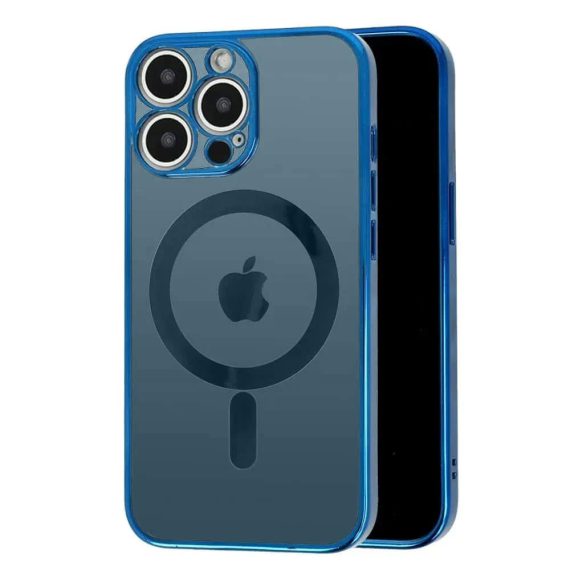 Etui do iPhone 12 Pro premium blue MagSafe z osłoną kamery, niebieskie