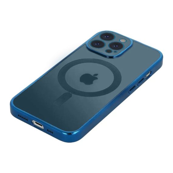 etui do iphone 12 pro max premium blue magsafe z osłoną kamery głęboki niebieski