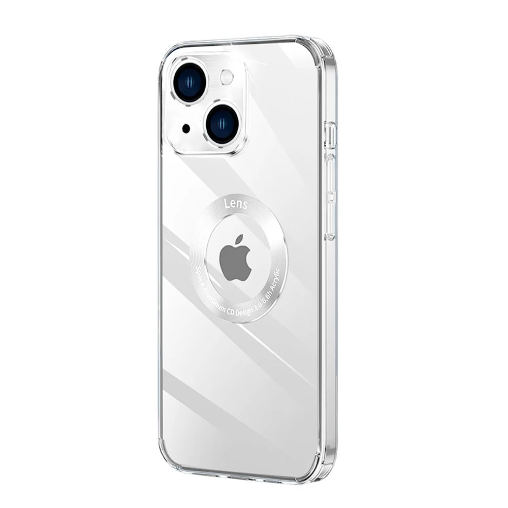 Etui do iPhone 13 Space Aluminium szklany tył z osłoną aparatu, srebrne