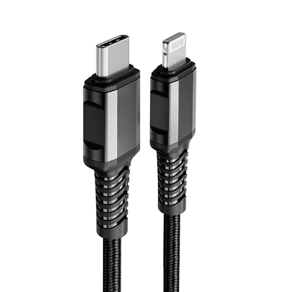 Kabel USB Typ C – Lightning, certyfikowany, szybkie ładowanie 30W, MFI, 1.8 metra, czarny