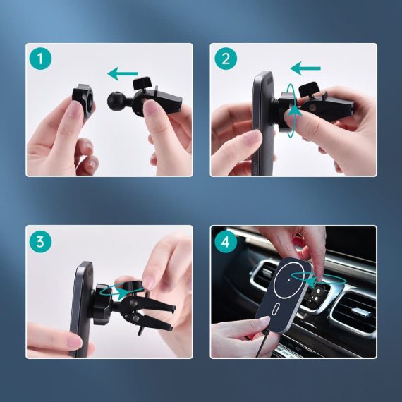 pol pl choetech samochodowy uchwyt magnetyczny indukcyjna ladowarka qi 15w kompatybilna z magsafe czarny t200 f 74070 9