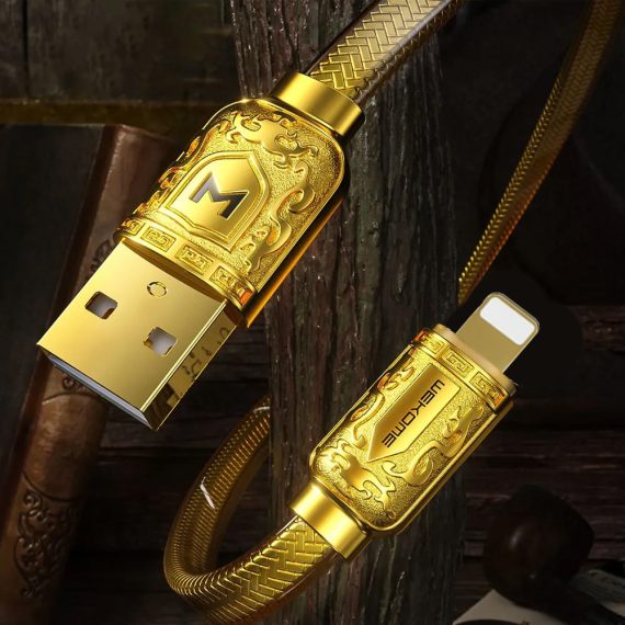 Złoty piękny kabel USB - iPhone lightning (wszystkie modele) do szybkiego ładowania 30W - 1m