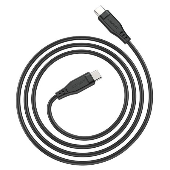 Kabel 2xUSB Typ C szybkie ładowanie, ładowarka do laptopa i smartfona 1,2m, czarny