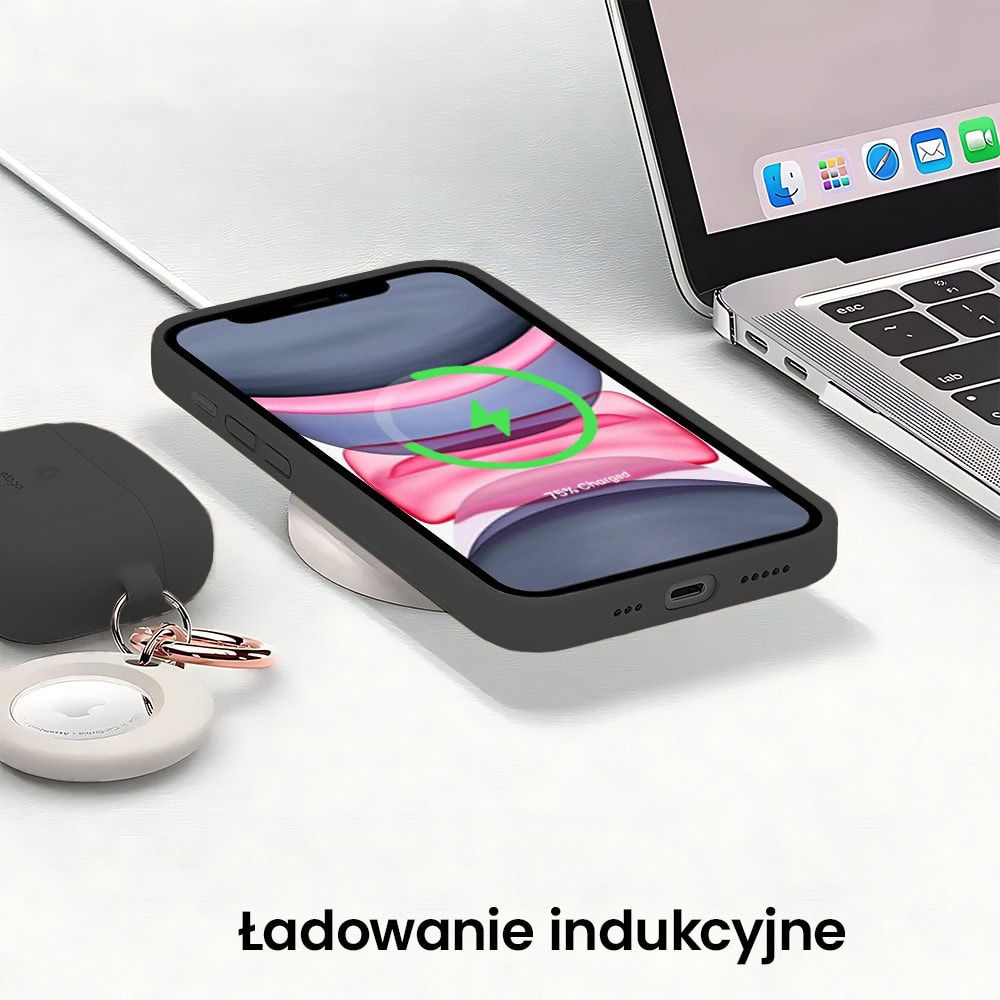 Etui do iPhone 11 silikonowe z mikrofibrą soft touch z osłoną na aparat, czarne (1)