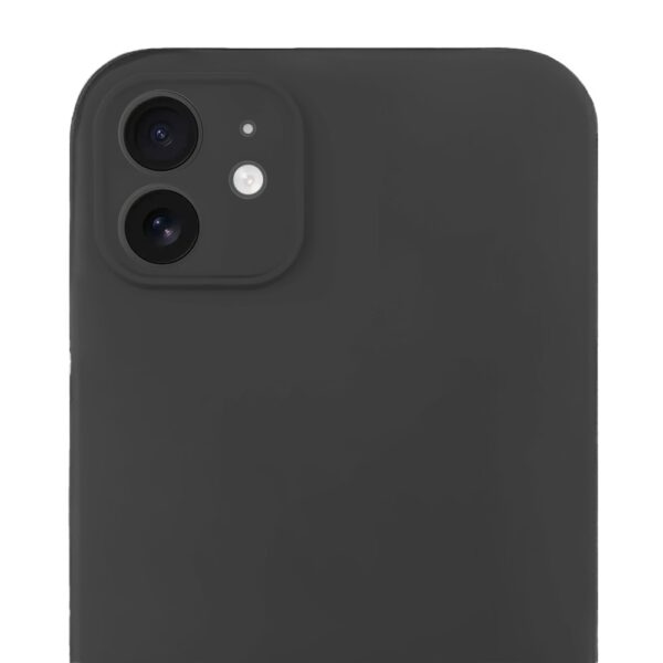Etui do iPhone 11 silikonowe z mikrofibrą soft touch z osłoną na aparat, czarne (3)