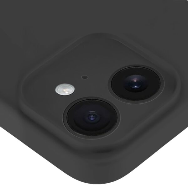 Etui do iPhone 11 silikonowe z mikrofibrą soft touch z osłoną na aparat, czarne (5)