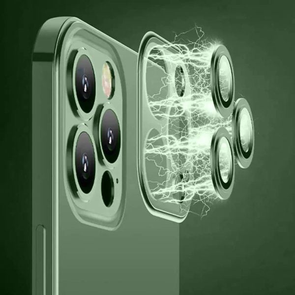 etui do iphone 13 pro max premium protect full cover z osłoną kamery i obiektywów 9h, zielony