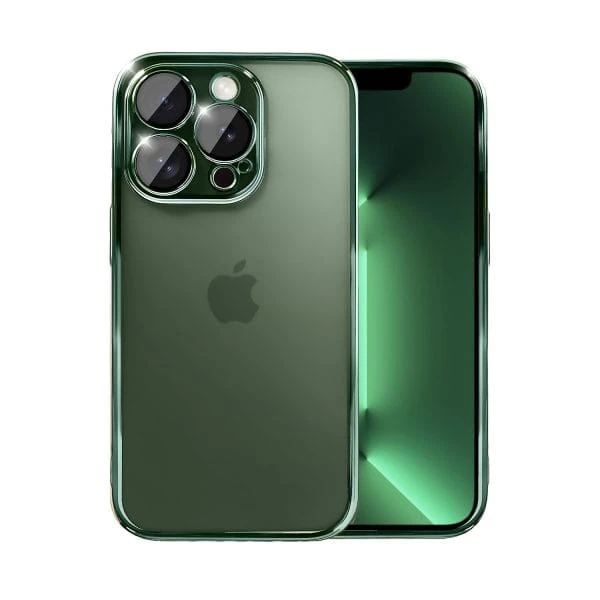 etui do iphone 13 pro max slim protect full cover z osłoną kamery i obiektywów 9h, zielony