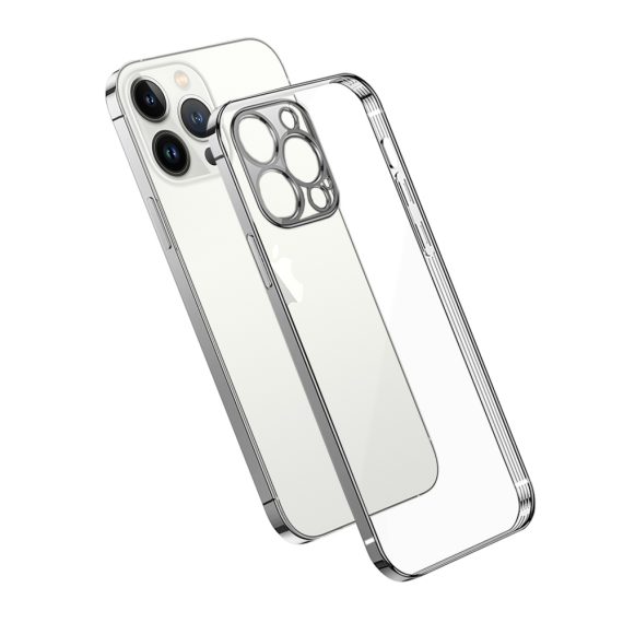 Etui do iPhone 14 Pro premium silver z osłoną kamery, srebrne