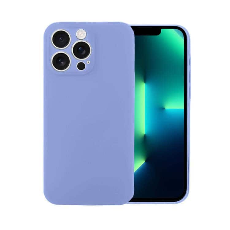 Etui do iPhone 13 Pro silikonowe z mikrofibrą soft touch z osłoną na aparat, fioletowe liliowe (2)