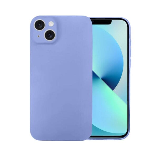Etui do iPhone 13 silikonowe z mikrofibrą premium soft touch z osłoną na aparat, fioletowe liliowe (1)