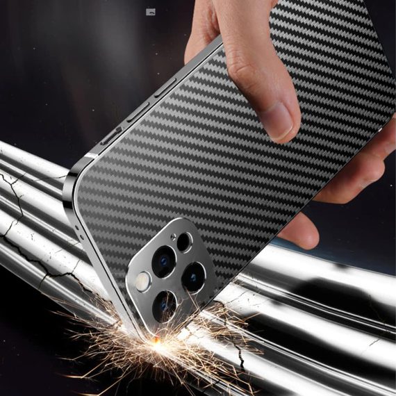 etui do iphone 13 pro max elite skin carbon edition, cienkie luksusowe, czarne