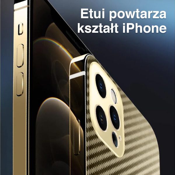etui do iphone 13 pro max elite skin carbon edition, cienkie luksusowe, czarne