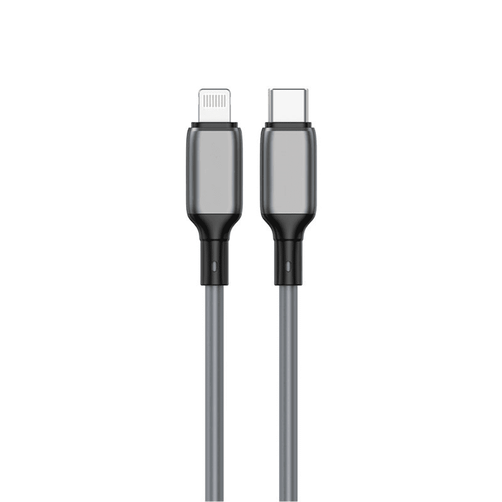 Kabel USB Typ C – Lightning, 65W PD bardzo szybkie ładowanie, 1 metr, szary