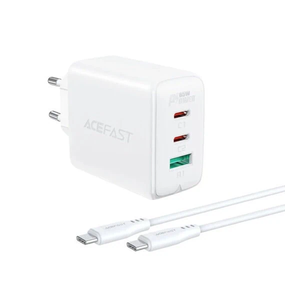 Ładowarka sieciowa 3w1 2x USB Typ C : USB 65W, PD, QC 3.0, AFC, FCP 2