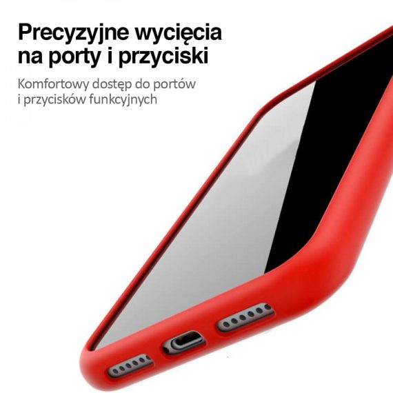 etui do iphone 11 półprzeźroczyste matowe czerwone z ochroną obiektywu