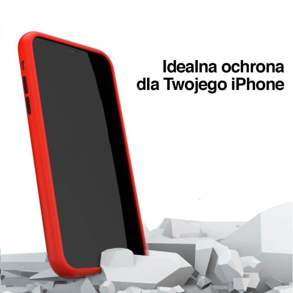 etui do iphone 11 półprzeźroczyste matowe czerwone z ochroną obiektywu