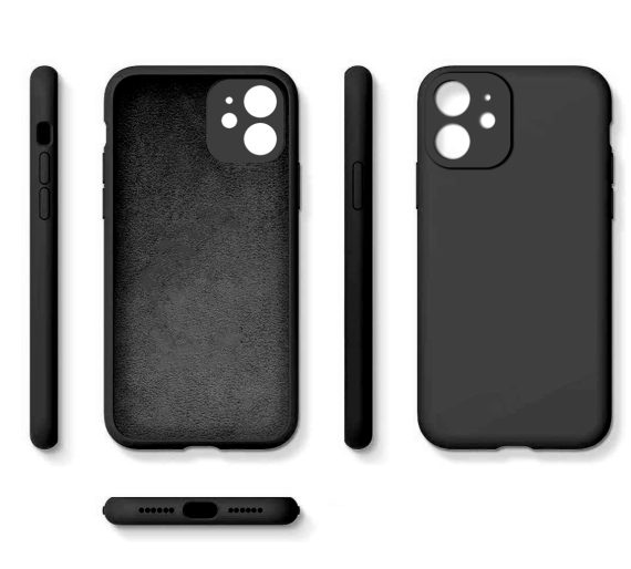 etui do iphone 11 silikonowe z mikrofibrą premium soft touch czarny