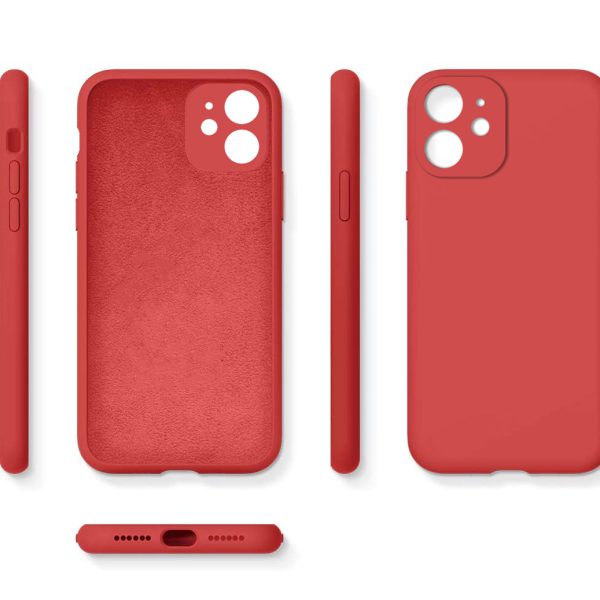 etui do iphone 11 silikonowe z mikrofibrą premium soft touch czerwony